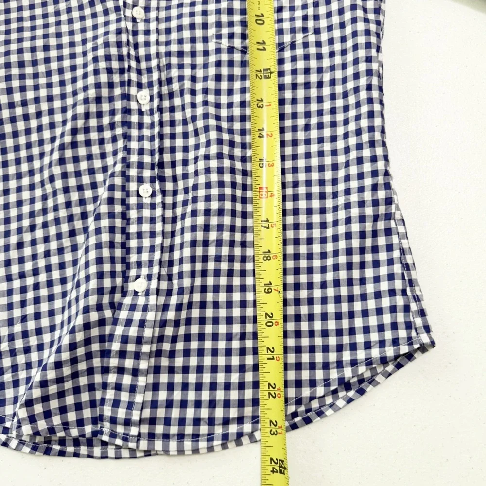 Frank & Eileen Barry Blue Gingham Button Front Top XS - Picture 12 of 13
